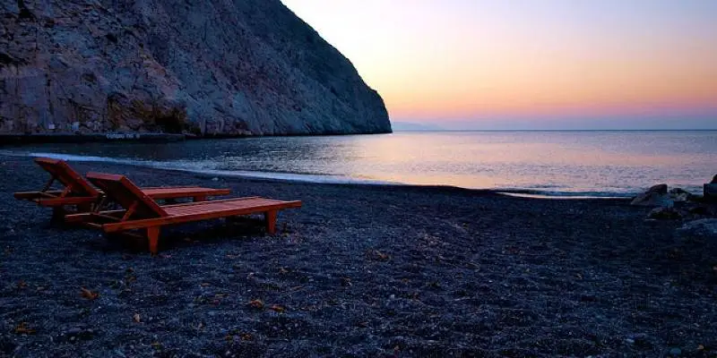 Perissa Black Sand Beach