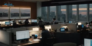 Business office with employees reviewing Concord vs InterFAX
